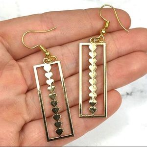 3 for $15 Geometric Heart Dangle Earrings